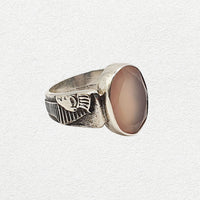 Peach Chalcedony Ring