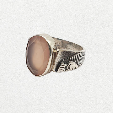 Peach Chalcedony Ring
