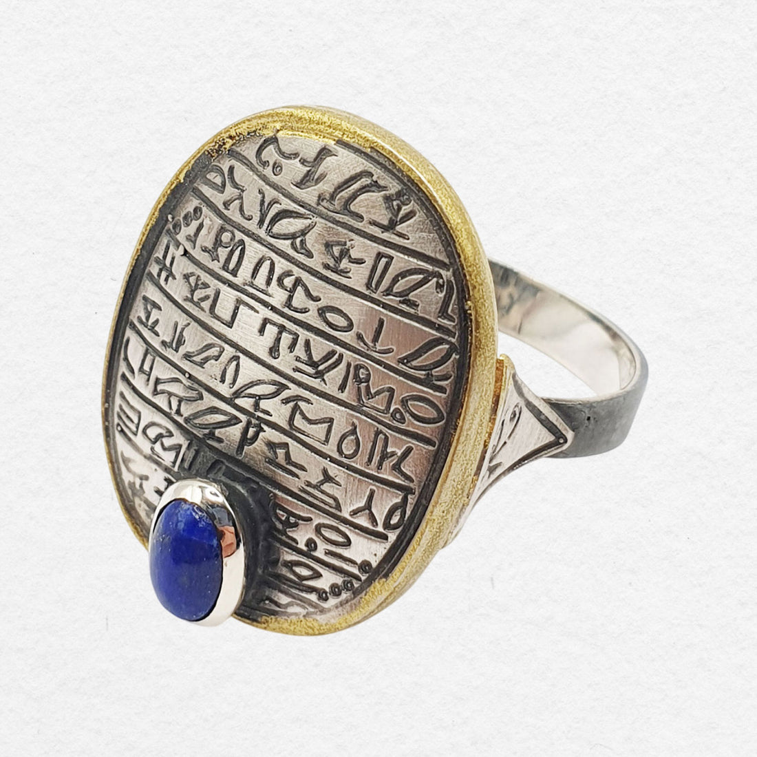 Lapis Hieroglyph Ring