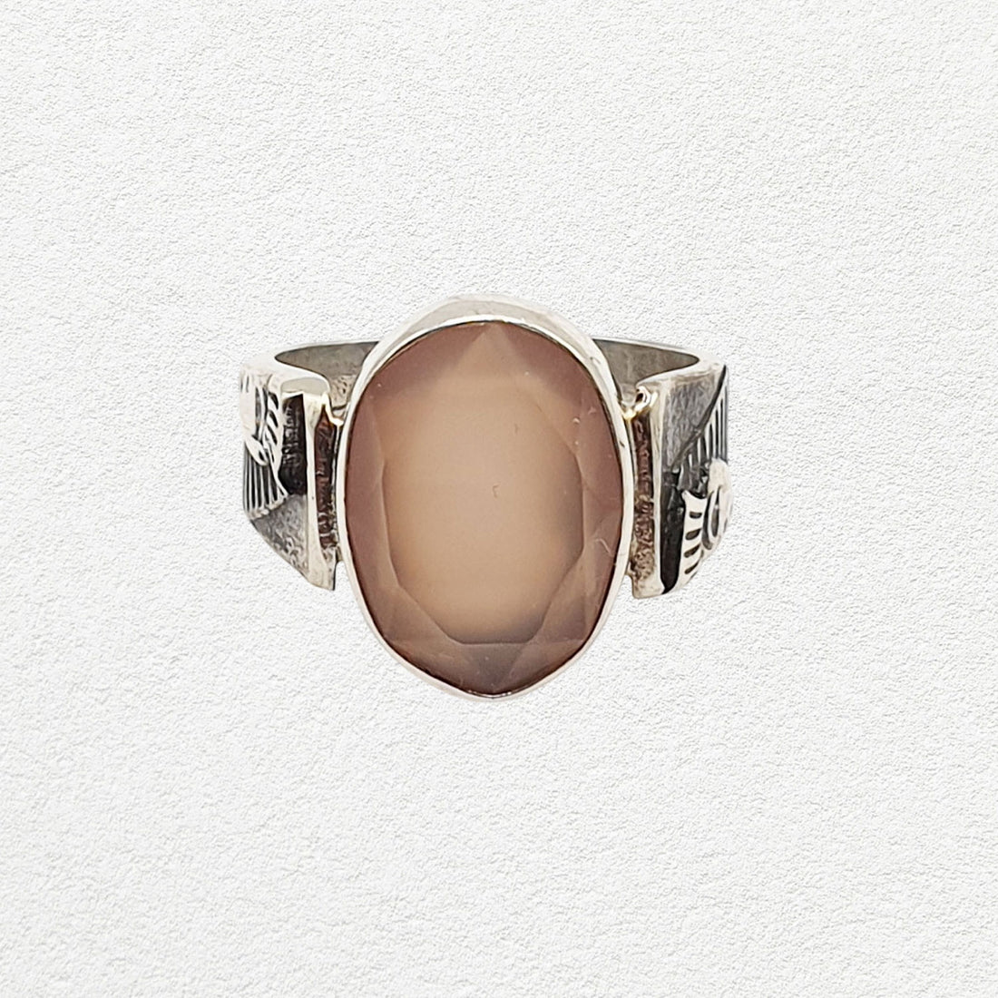 Peach Chalcedony Ring