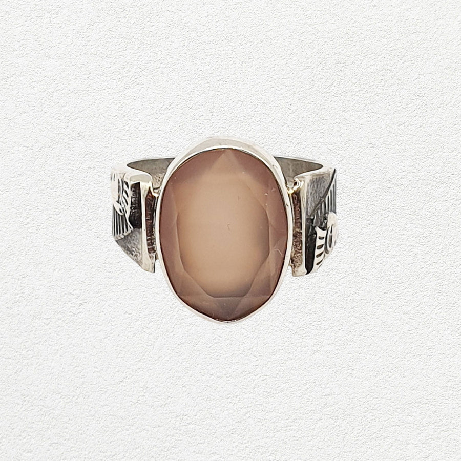 Peach Chalcedony Ring